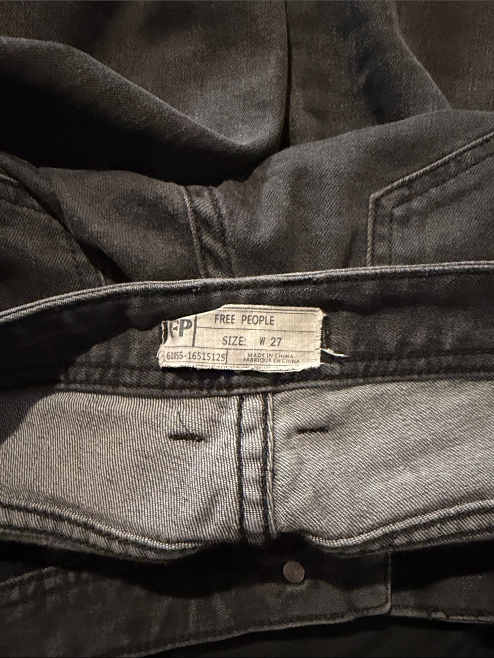Free People Men's Washed Black Skinny Jeans
